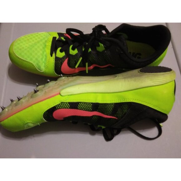 Nike 616312 rival MD women size 10 neon green racing metal spikes sneaker shoes - Picture 4 of 9